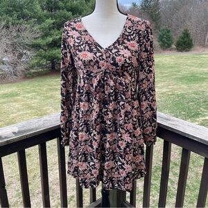 Knox Rose babydoll dress floral boho hippie festival romantic summer black beige